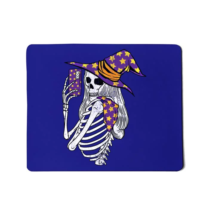 Witch Skeleton Taking Sie Mirror Photo Phone Camera Gift Mousepad