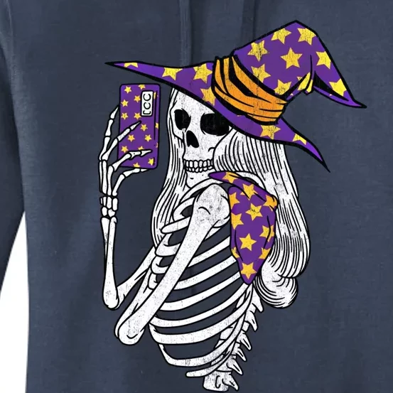 Witch Skeleton Taking Sie Mirror Photo Phone Camera Gift Women's Pullover Hoodie