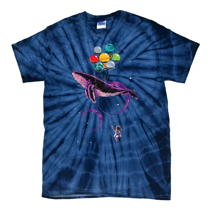 Whale Space Travel Scientist Outer Space Planets Science Tie-Dye T-Shirt