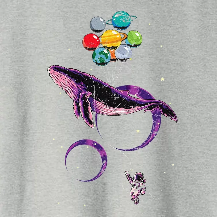 Whale Space Travel Scientist Outer Space Planets Science Women's Crop Top Tee