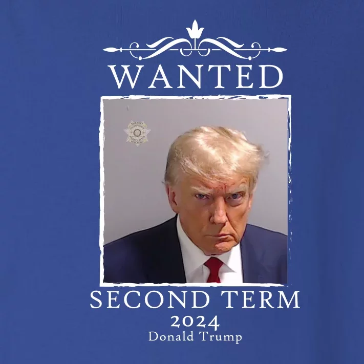 Wanted Second Term 2024 Trump Donald Mugshot Toddler Long Sleeve Shirt