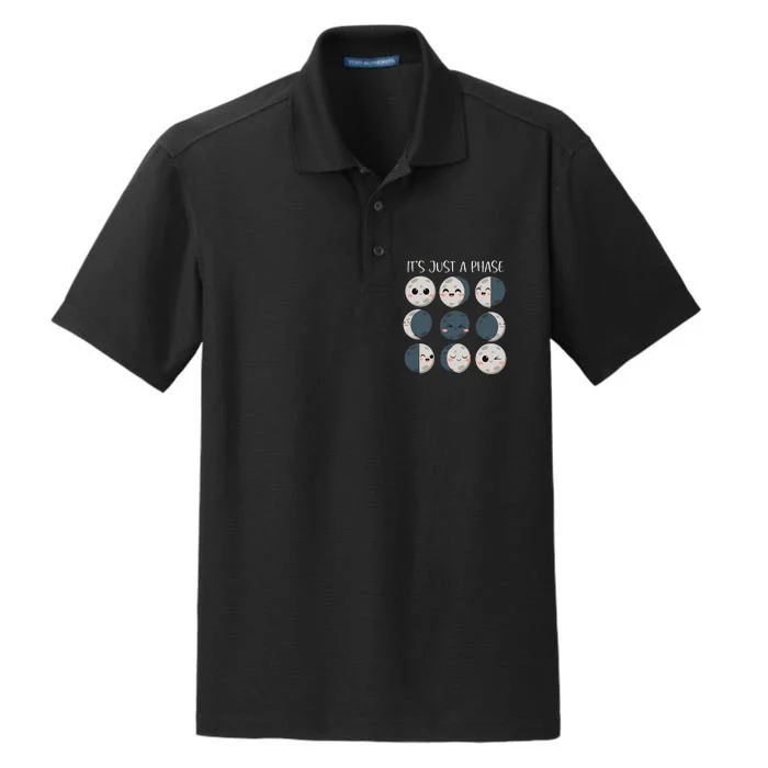 Women Science Teacher Moon Phases Scientist Dry Zone Grid Performance Polo