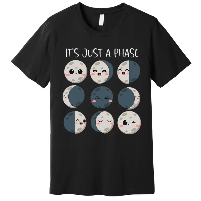 Women Science Teacher Moon Phases Scientist Premium T-Shirt