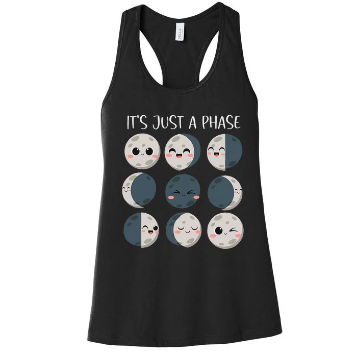 Women Science Teacher Moon Phases Scientist Women's Racerback Tank