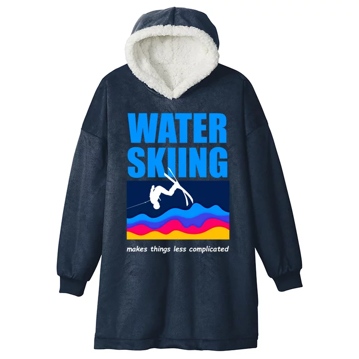 Water Skiing Themed Funny Water Skier Gift Hooded Wearable Blanket