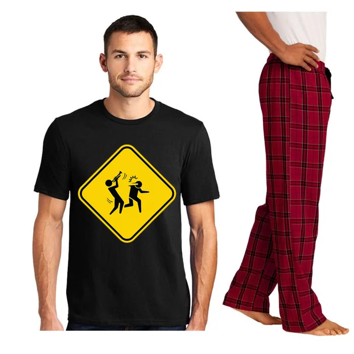 Warning Sign Trumpet Funny Trumpeter Instrument Lover Outfit Pajama Set