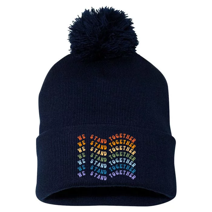 We Stand Together Pride Month Pom Pom 12in Knit Beanie