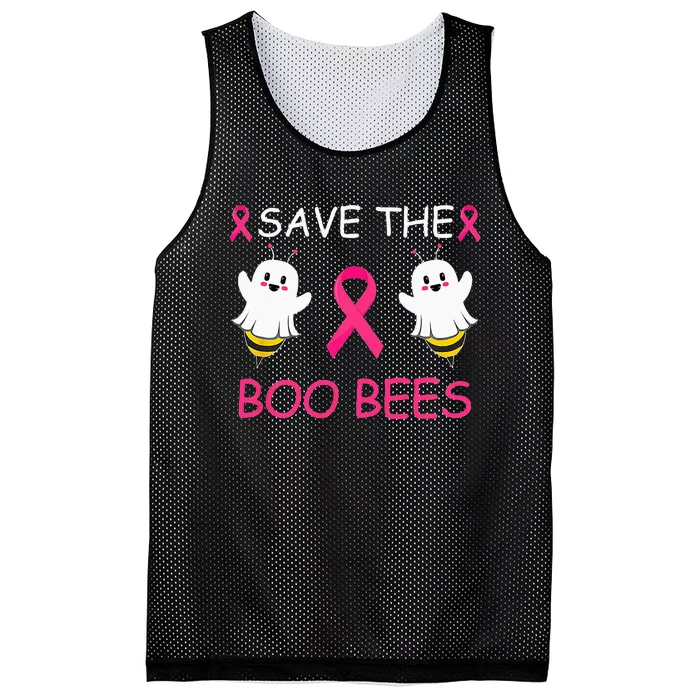 Woman Save The Boo Bees Halloween Funny Breast Cancer Mesh Reversible Basketball Jersey Tank