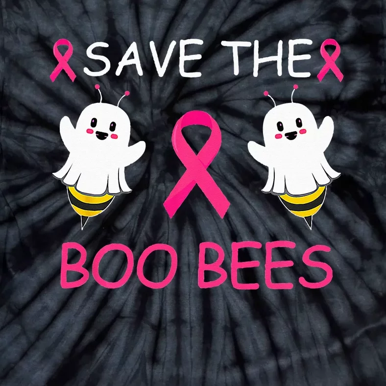 Woman Save The Boo Bees Halloween Funny Breast Cancer Tie-Dye T-Shirt