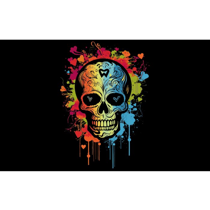 Watercolor Skull Tee Graphic Color Skull Tees Halloween Bumper Sticker