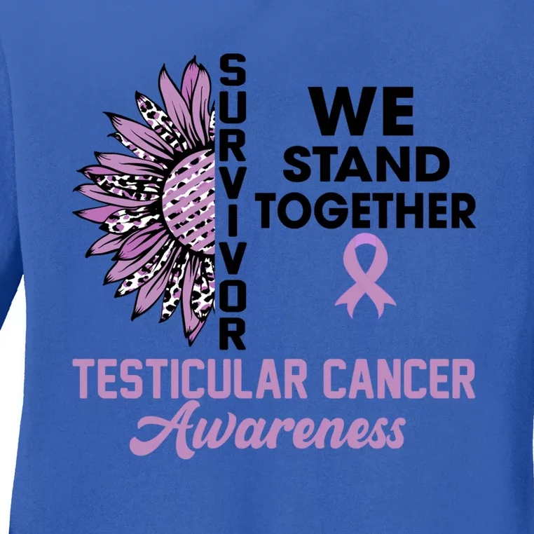 We Stand Together Testicular Cancer Awareness Month Survivor Cool Gift Ladies Long Sleeve Shirt