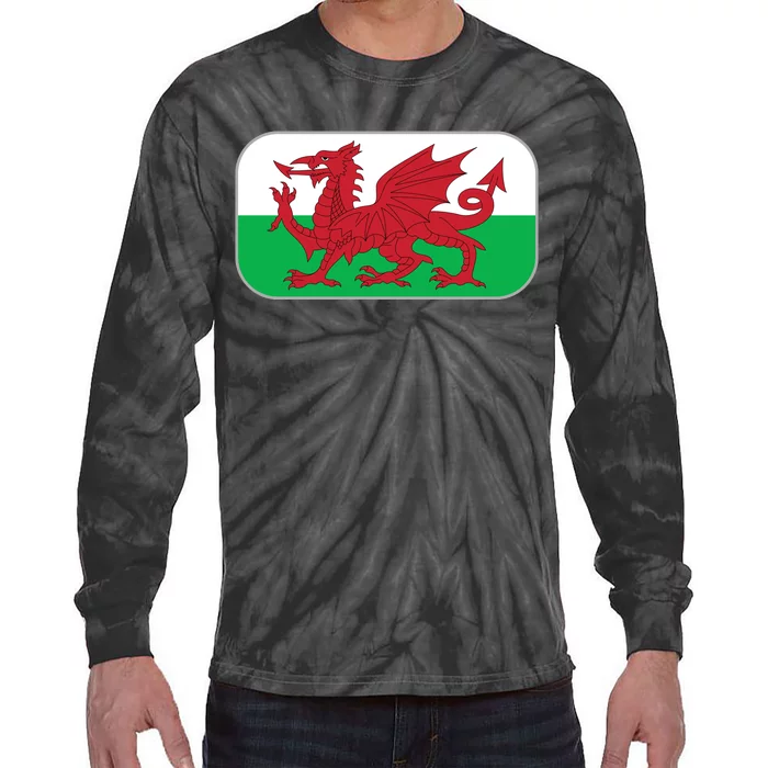 Wales Soccer Team Welsh Flag Y Ddraig Goch Tie-Dye Long Sleeve Shirt