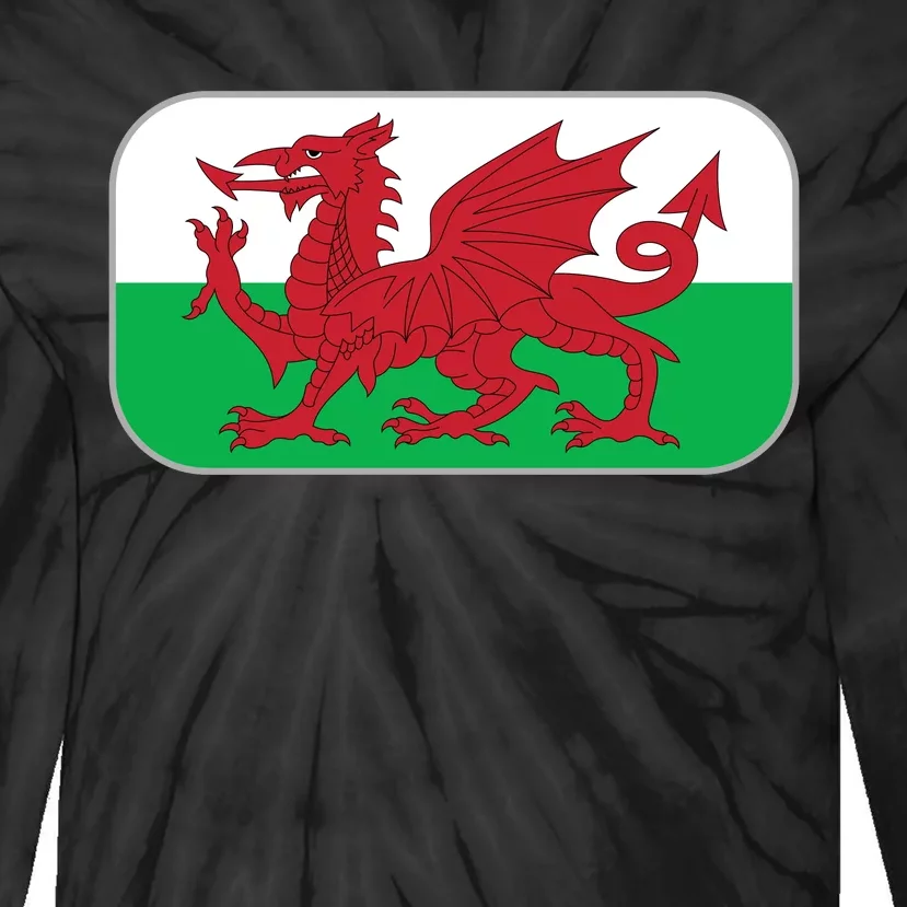 Wales Soccer Team Welsh Flag Y Ddraig Goch Tie-Dye Long Sleeve Shirt