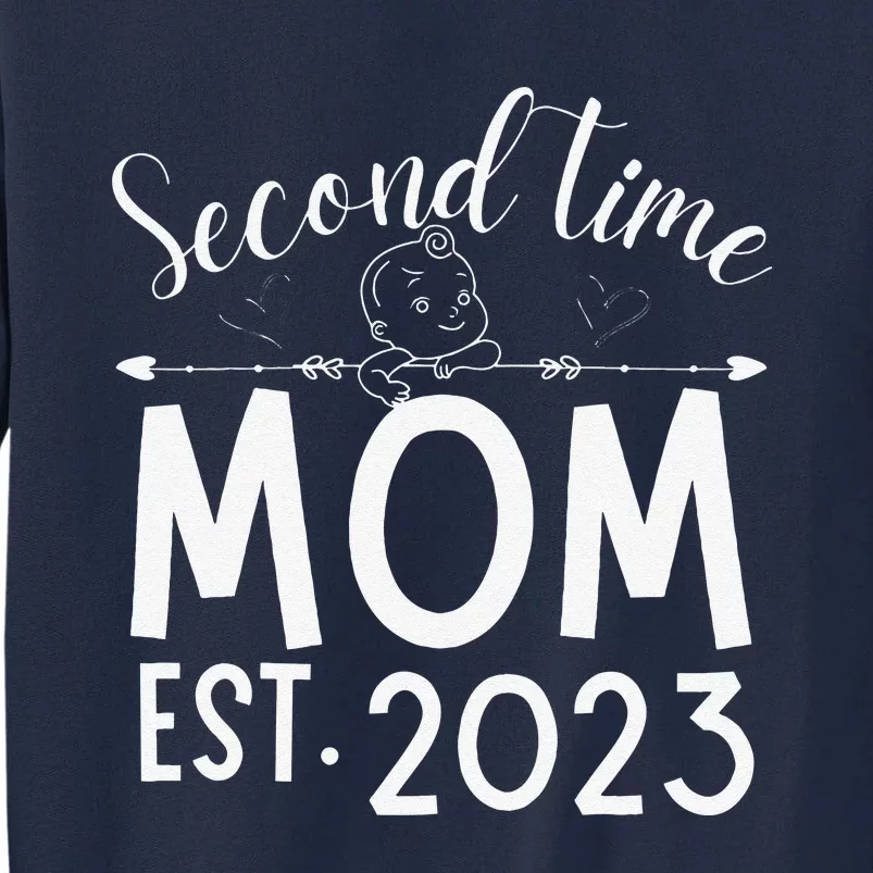 Women Second Time Mom Pregnancy Mother's Day Soon To Be Mom Tall Sweatshirt