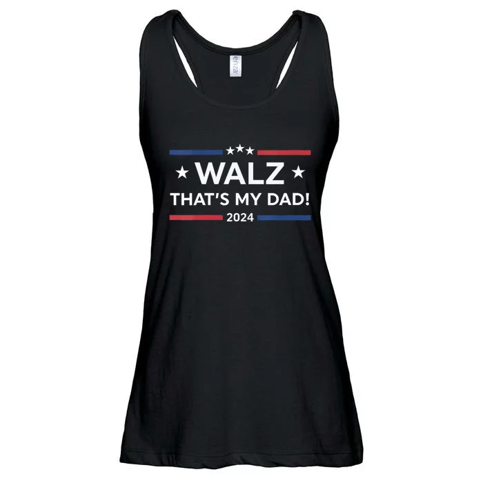 Walz Son That’S My Dad! Harris Walz 2024 President Election Ladies Essential Flowy Tank