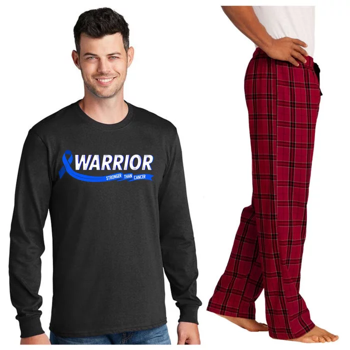 Warrior Stronger Than Cancer Colon Cancer Awareness Gift Long Sleeve Pajama Set