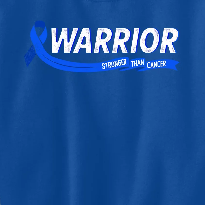 Warrior Stronger Than Cancer Colon Cancer Awareness Gift Kids Sweatshirt