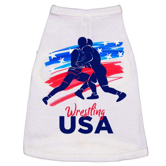 Wrestling Support The Team Wrestling Athlete Usa Flag Doggie Tank