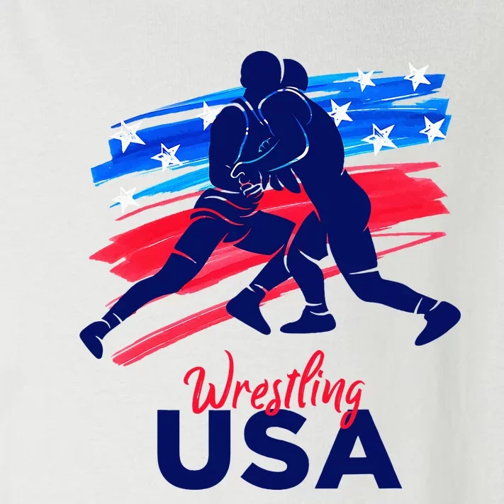 Wrestling Support The Team Wrestling Athlete Usa Flag Toddler Long Sleeve Shirt