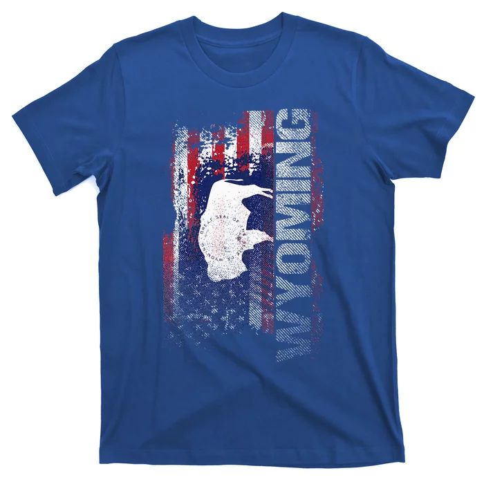 Wyoming State Usa Flag Souvenir T-Shirt