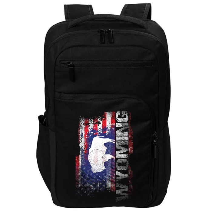 Wyoming State Usa Flag Souvenir Gift Impact Tech Backpack