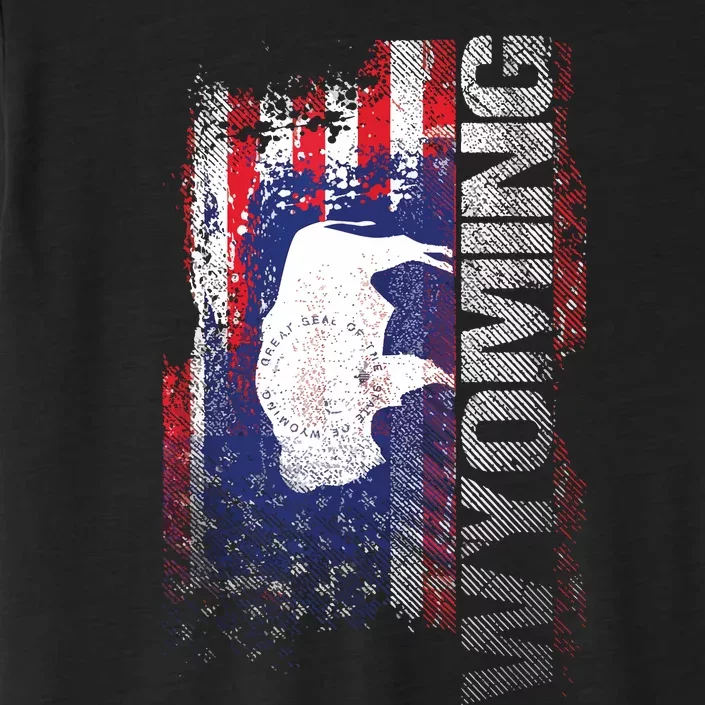 Wyoming State Usa Flag Souvenir Gift ChromaSoft Performance T-Shirt