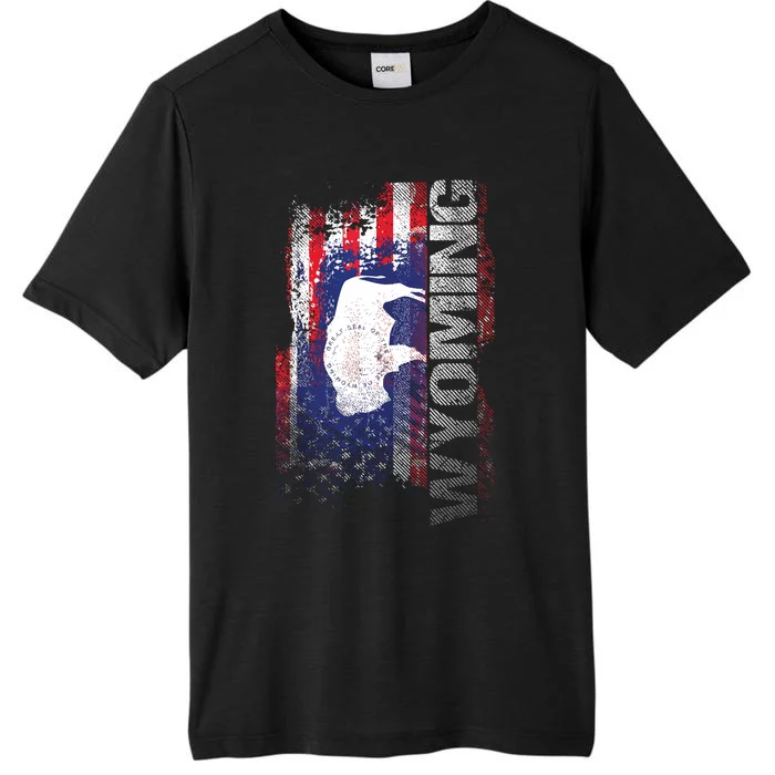 Wyoming State Usa Flag Souvenir Gift ChromaSoft Performance T-Shirt