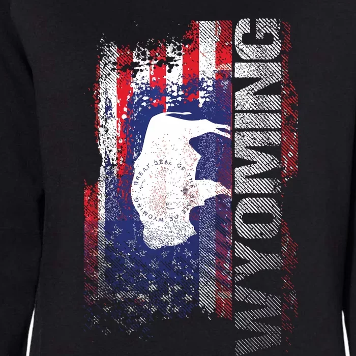 Wyoming State Usa Flag Souvenir Gift Womens California Wash Sweatshirt