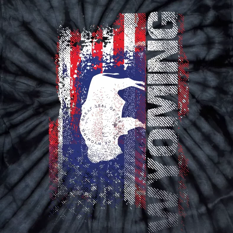 Wyoming State Usa Flag Souvenir Gift Tie-Dye T-Shirt