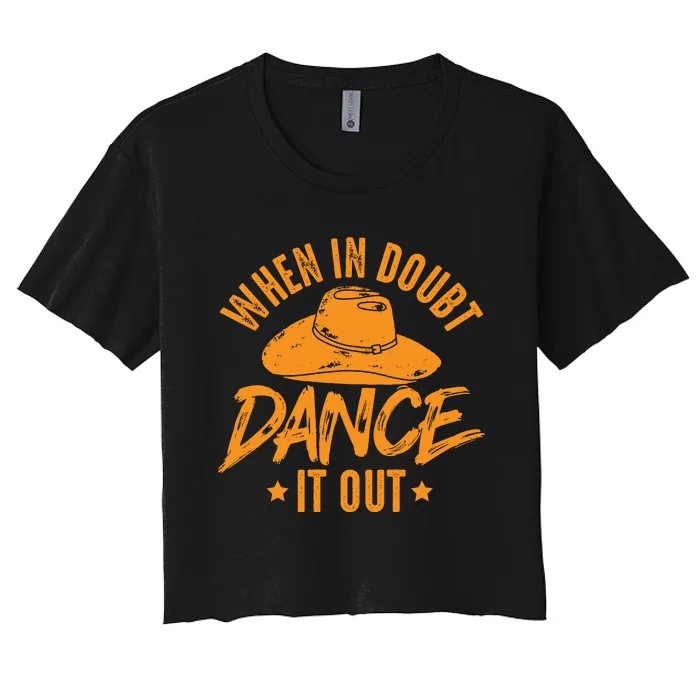 Western Style Vintage Line Dancing Women's Crop Top Tee