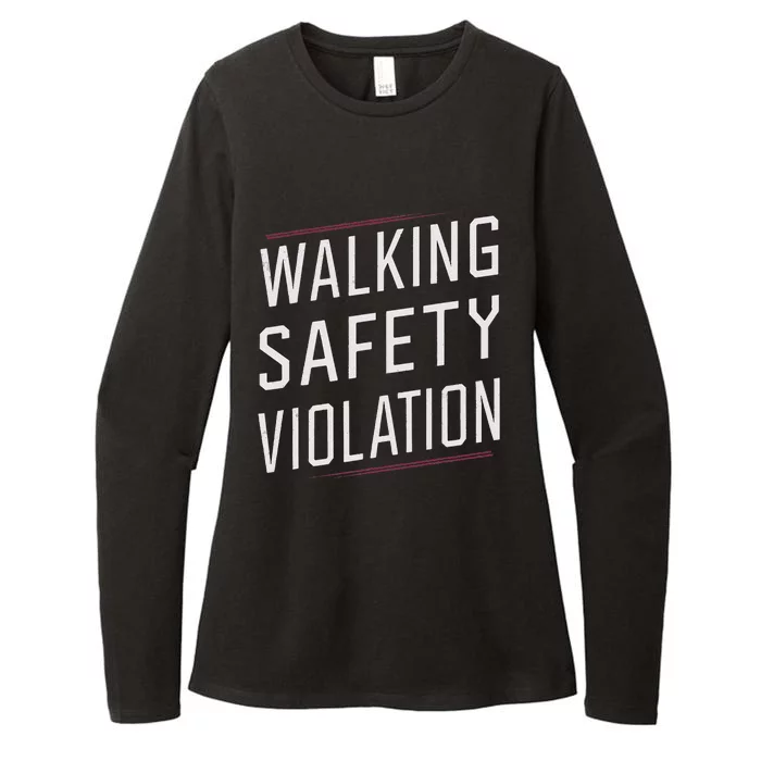 Walking Safety Violation Womens CVC Long Sleeve Shirt