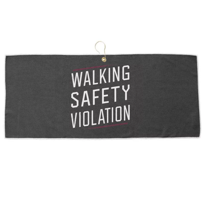 Walking Safety Violation Large Microfiber Waffle Golf Towel