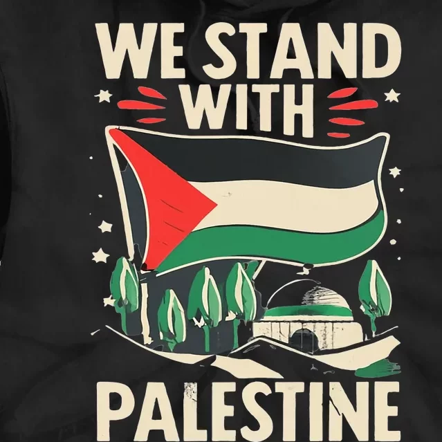 We Stand With Palestine For Their Freedom Free Palestine Tie Dye Hoodie