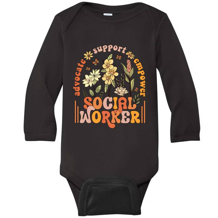 Wildflower Social Worker Baby Long Sleeve Bodysuit