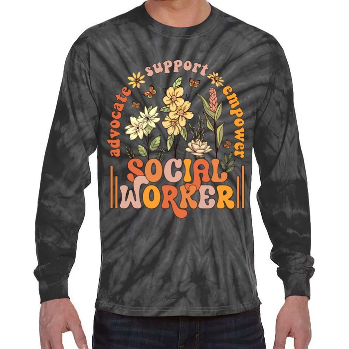 Wildflower Social Worker Tie-Dye Long Sleeve Shirt