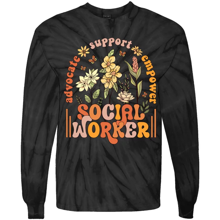 Wildflower Social Worker Tie-Dye Long Sleeve Shirt