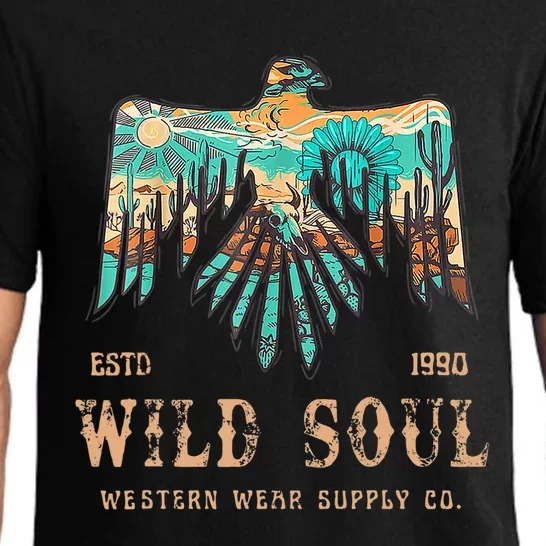 Wild Soul Western Wear Southwest Thunderbird Desert Vibes Pajama Set