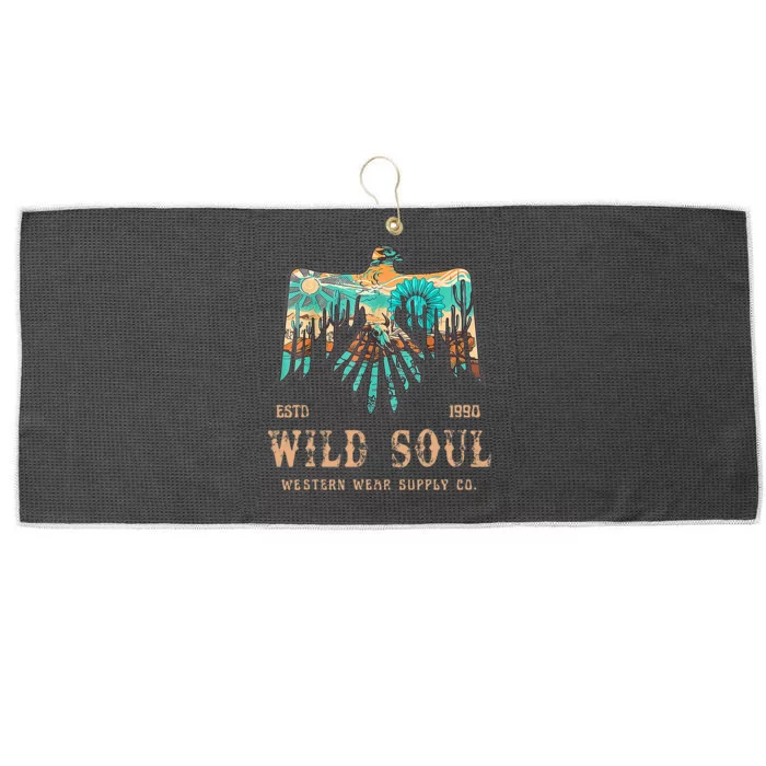 Wild Soul Western Wear Southwest Thunderbird Desert Vibes Large Microfiber Waffle Golf Towel