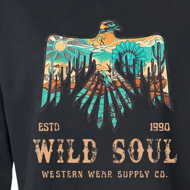 Wild Soul Western Wear Southwest Thunderbird Desert Vibes Cropped Pullover Crew