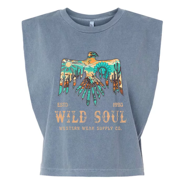 Wild Soul Western Wear Southwest Thunderbird Desert Vibes Garment-Dyed Women's Muscle Tee