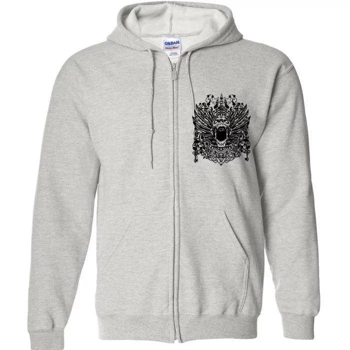 Winged Skull Full Zip Hoodie