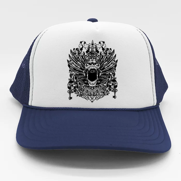 Winged Skull Trucker Hat