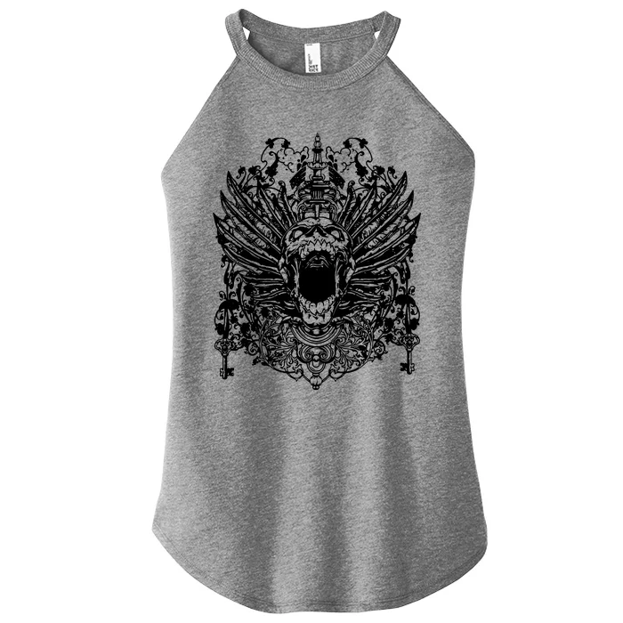 Winged Skull Women’s Perfect Tri Rocker Tank