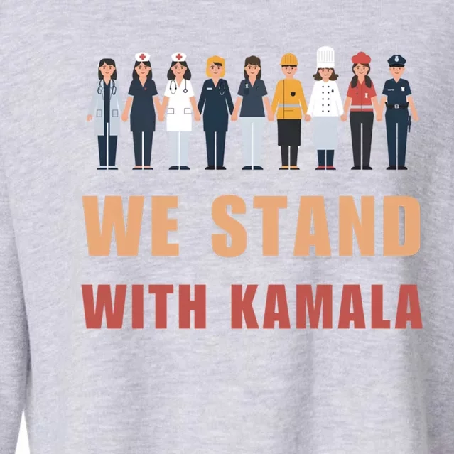 We Stand With Kamala Ladies 2024 Madam President Gift Cropped Pullover Crew