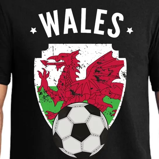 Wales Soccer Wales Flag Football Welsh Pride Roots Pajama Set