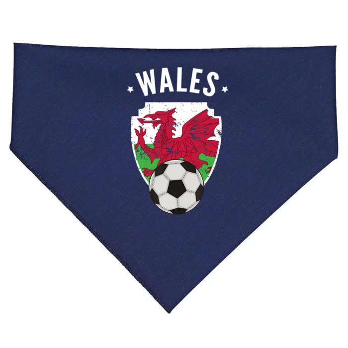 Wales Soccer Wales Flag Football Welsh Pride Roots USA-Made Doggie Bandana