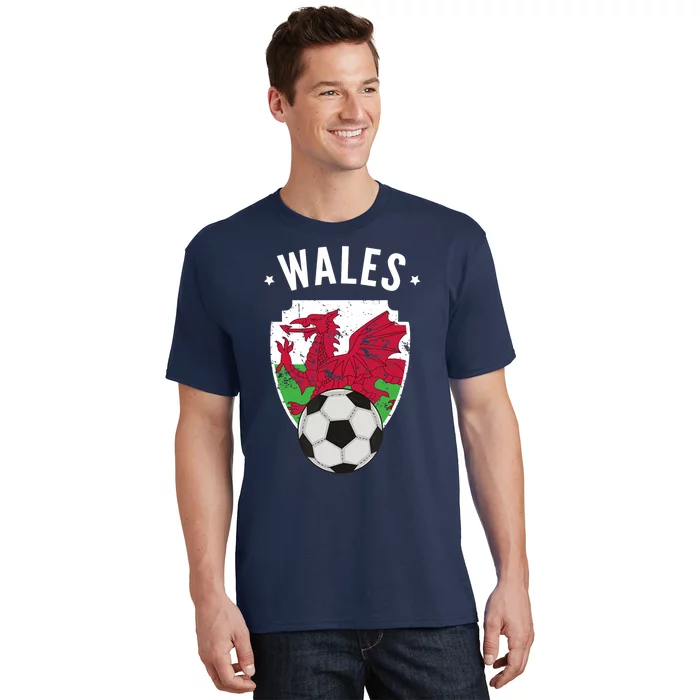 Wales Soccer Wales Flag Football Welsh Pride Roots T-Shirt