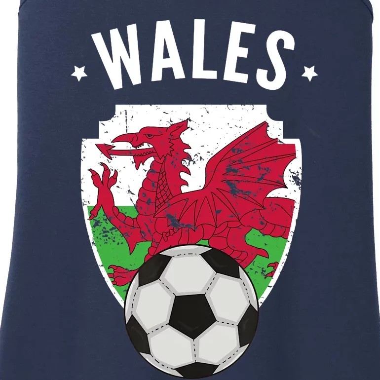 Wales Soccer Wales Flag Football Welsh Pride Roots Ladies Essential Tank