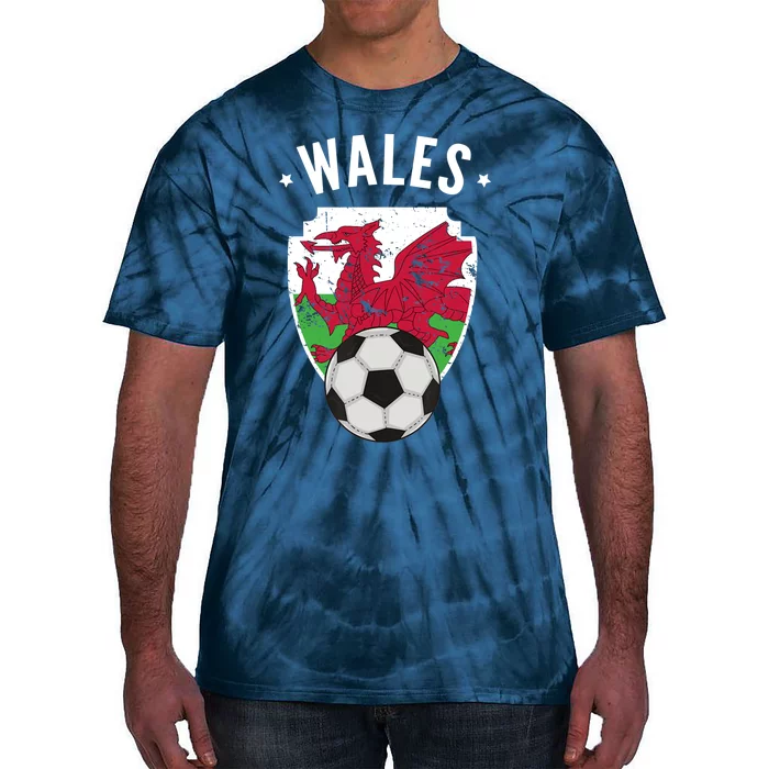 Wales Soccer Wales Flag Football Welsh Pride Roots Tie-Dye T-Shirt