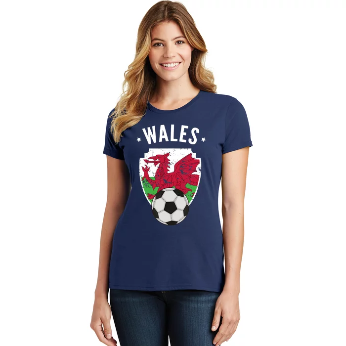 Wales Soccer Wales Flag Football Welsh Pride Roots Women's T-Shirt